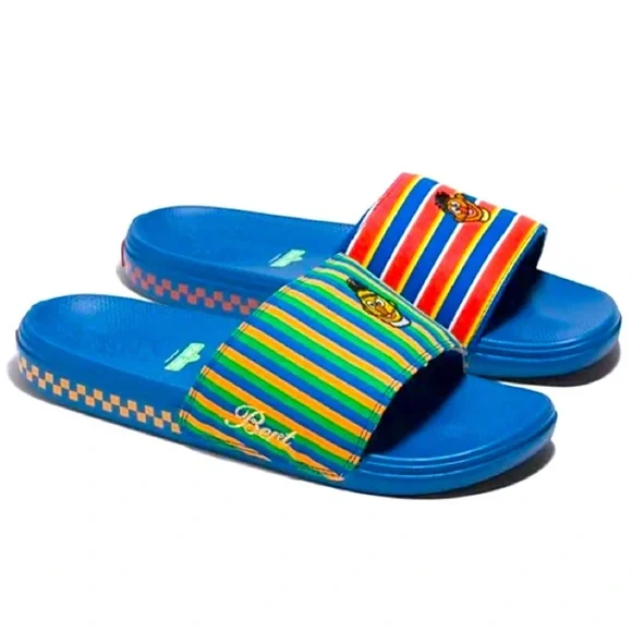 Vans Sesame Street Bert Ernie Slides Blue La Costa Sandal Men’s Checkered Unisex - Picture 2 of 10